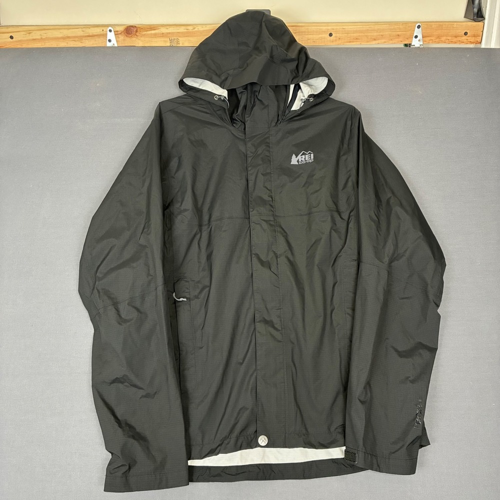 REI Co-op Black Rainier Rain Jacket Men's Size Medium